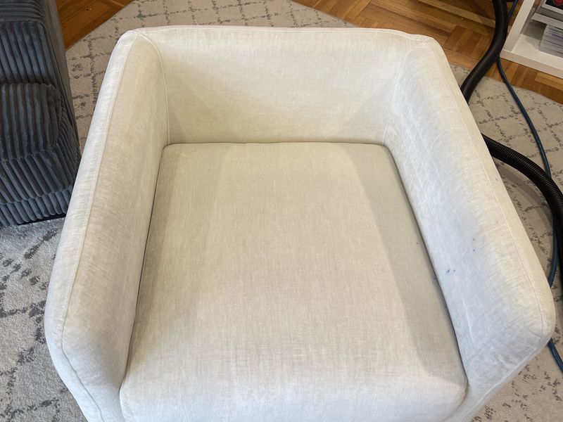The same navy velvet sectional sofa after upholstery cleaning by Dr. Carpet18